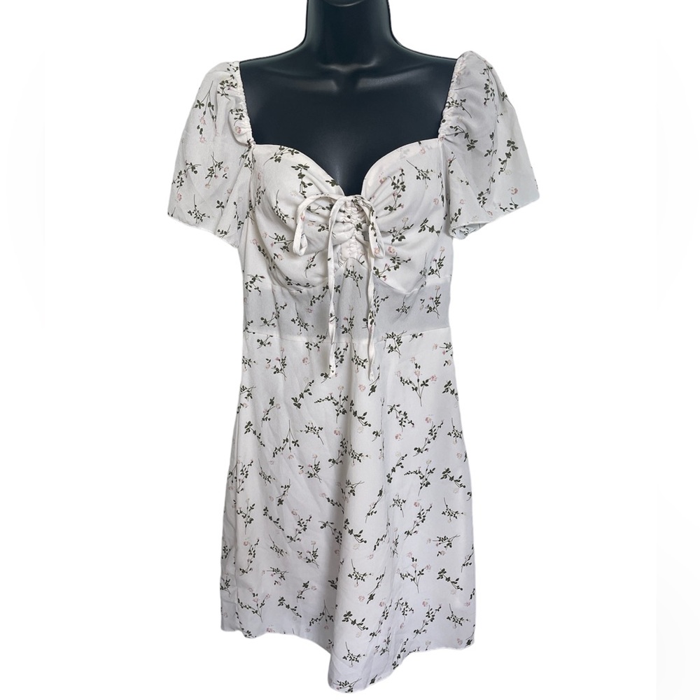 Shein White Floral Dress Size Large